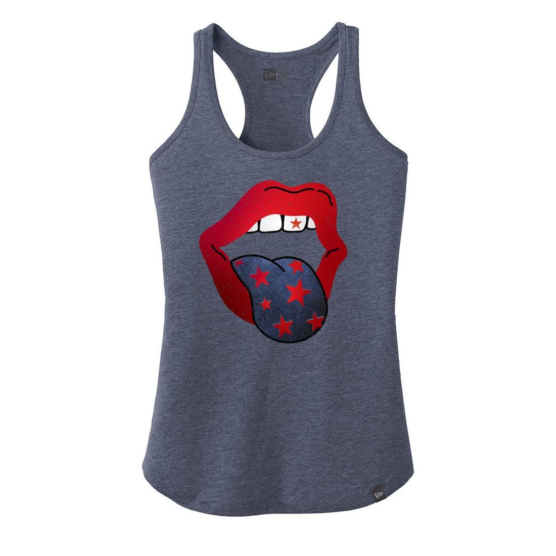 America Lips New Era Ladies Heritage Blend Racerback Tank. LNEA105 - Tank Tops - Positively Sassy - America Lips New Era Ladies Heritage Blend Racerback Tank. LNEA105