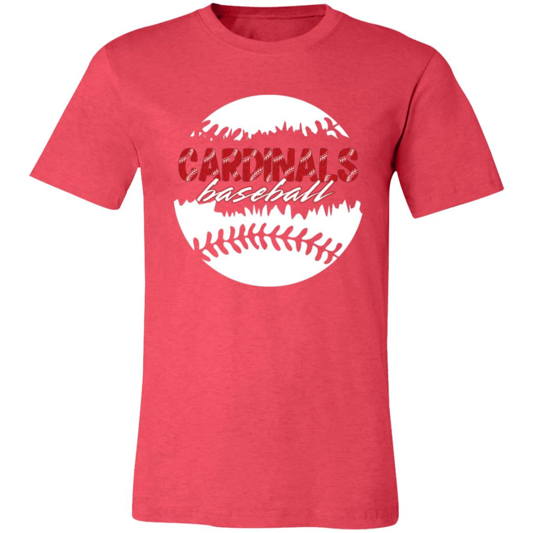 Cardinals Baseball Split T-Shirt - T-Shirts - Positively Sassy - Cardinals Baseball Split T-Shirt