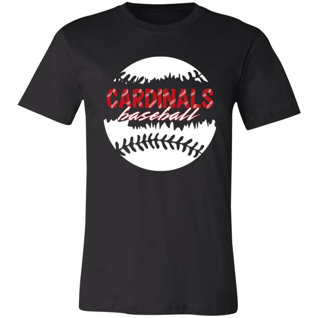 Cardinals Baseball Split T-Shirt - T-Shirts - Positively Sassy - Cardinals Baseball Split T-Shirt