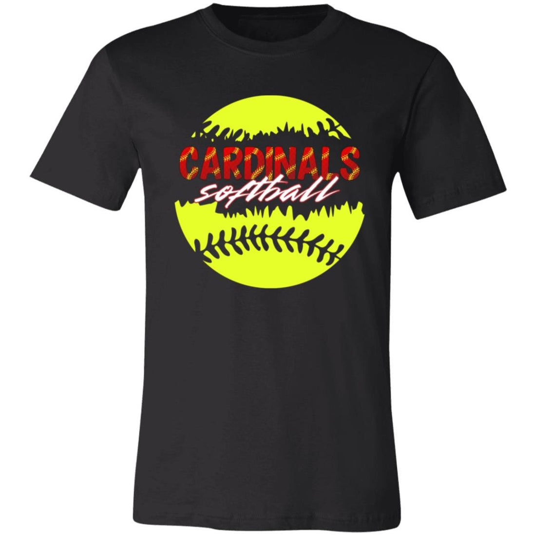 Cardinals Softball Split T-Shirt - T-Shirts - Positively Sassy - Cardinals Softball Split T-Shirt