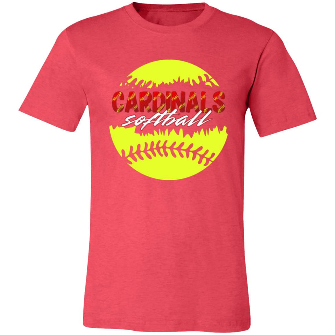 Cardinals Softball Split T-Shirt - T-Shirts - Positively Sassy - Cardinals Softball Split T-Shirt