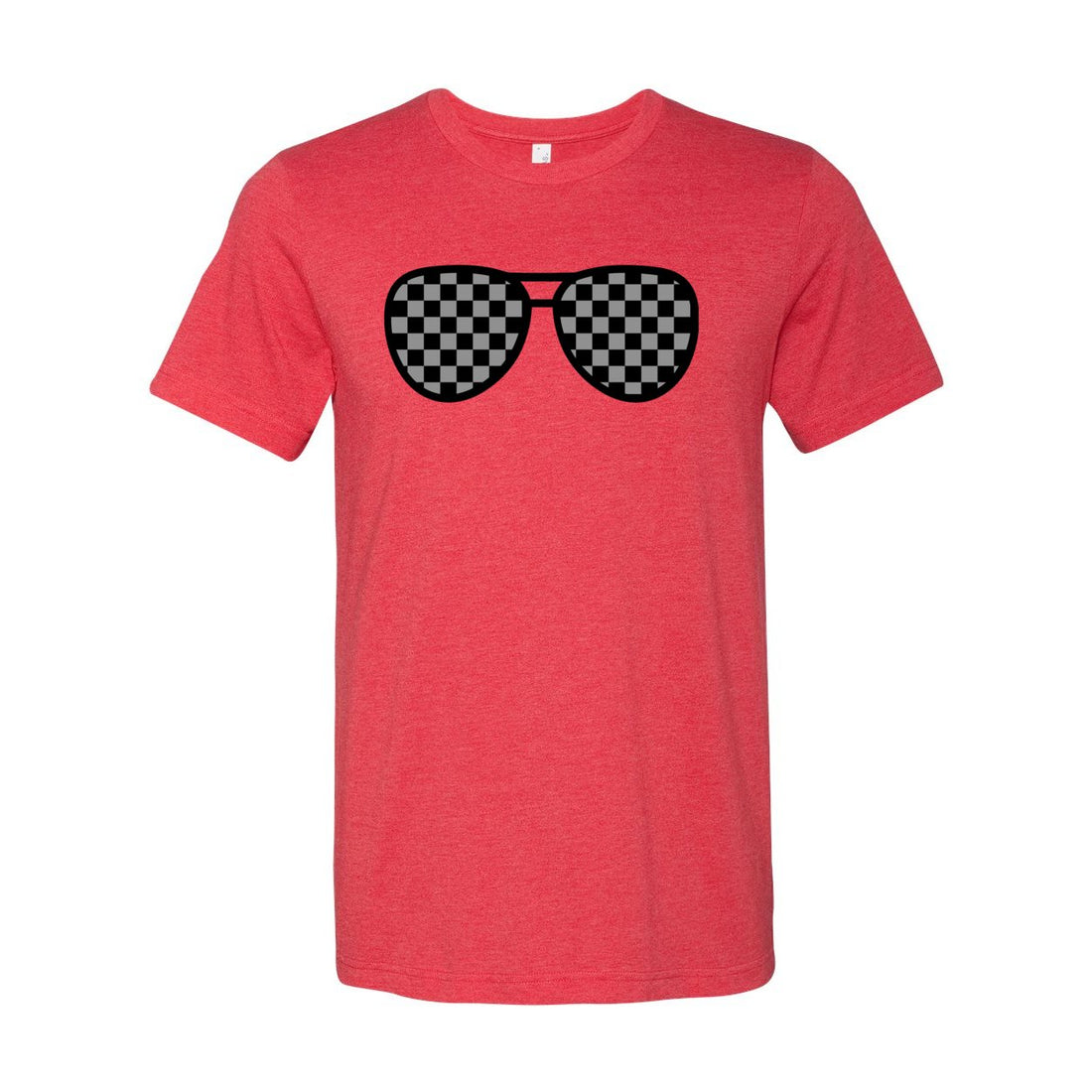 Checked Sunglasses Short Sleeve Jersey Tee - T-Shirts - Positively Sassy - Checked Sunglasses Short Sleeve Jersey Tee