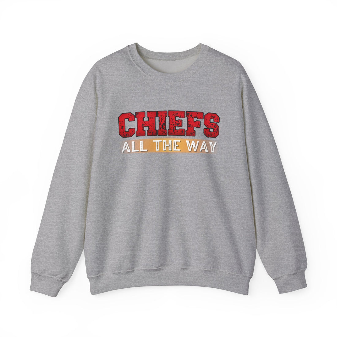 Chiefs All The Way Crewneck Sweatshirt - Sweatshirt - Positively Sassy - Chiefs All The Way Crewneck Sweatshirt