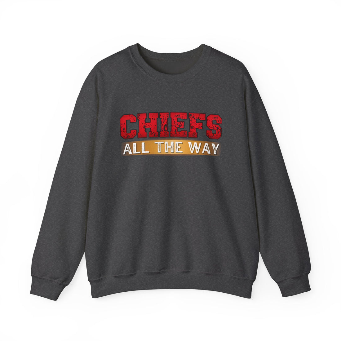 Chiefs All The Way Crewneck Sweatshirt - Sweatshirt - Positively Sassy - Chiefs All The Way Crewneck Sweatshirt