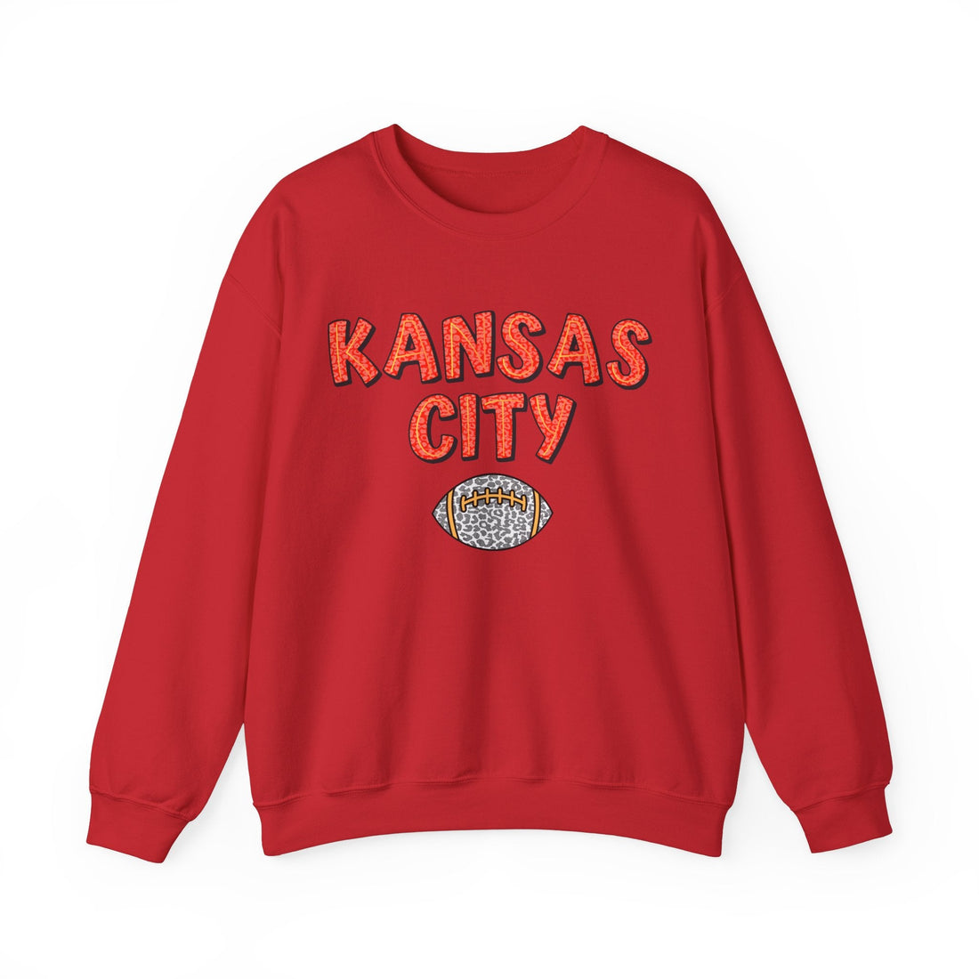 Chiefs Animal Print Crewneck Sweatshirt - Sweatshirt - Positively Sassy - Chiefs Animal Print Crewneck Sweatshirt