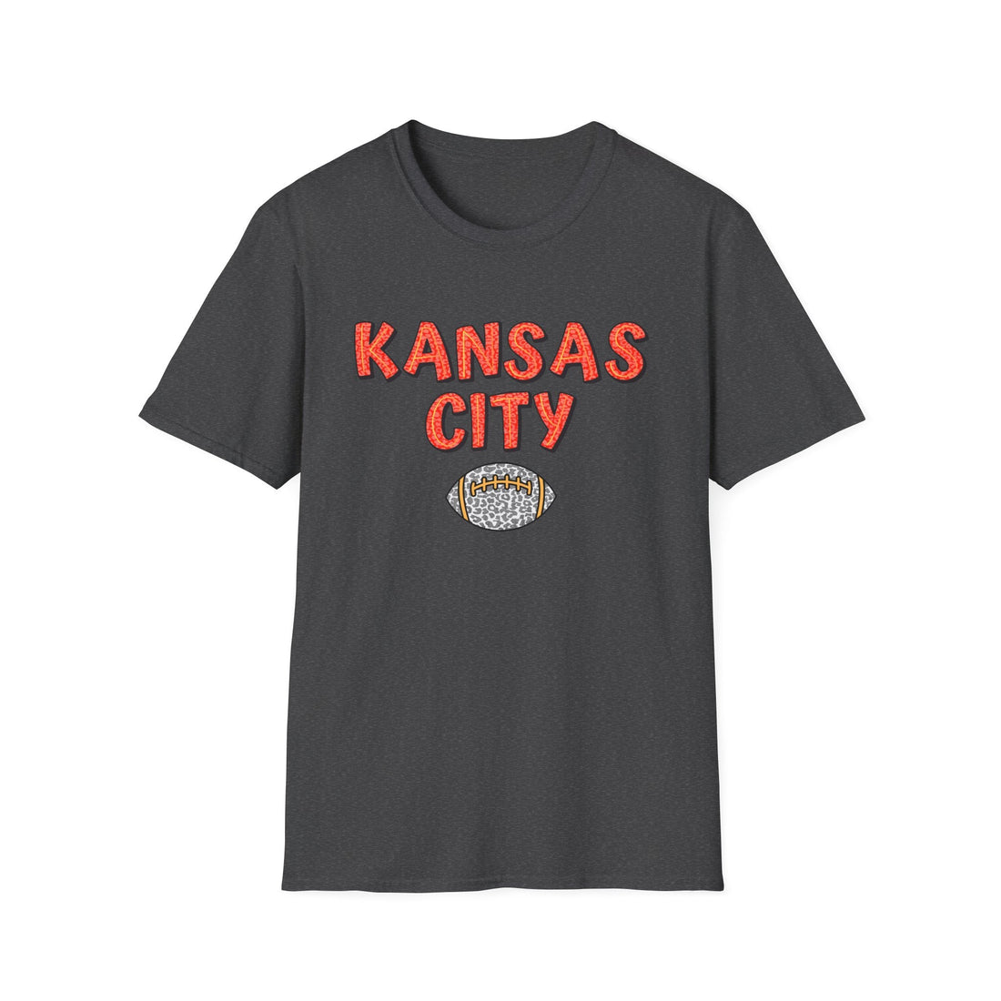 Chiefs Animal Print Softstyle T-Shirt - T-Shirt - Positively Sassy - Chiefs Animal Print Softstyle T-Shirt