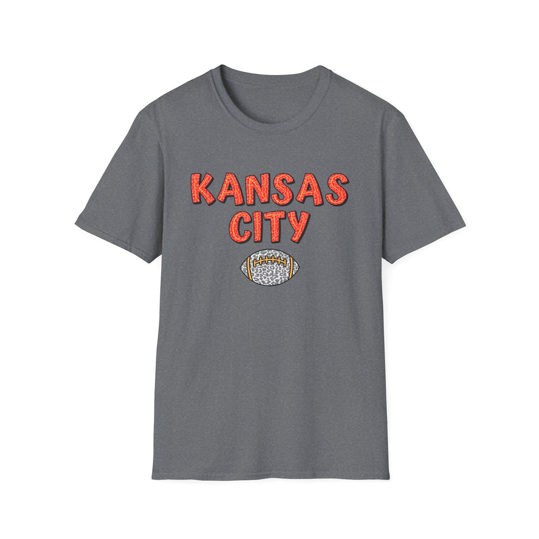 Chiefs Animal Print Softstyle T-Shirt - T-Shirt - Positively Sassy - Chiefs Animal Print Softstyle T-Shirt