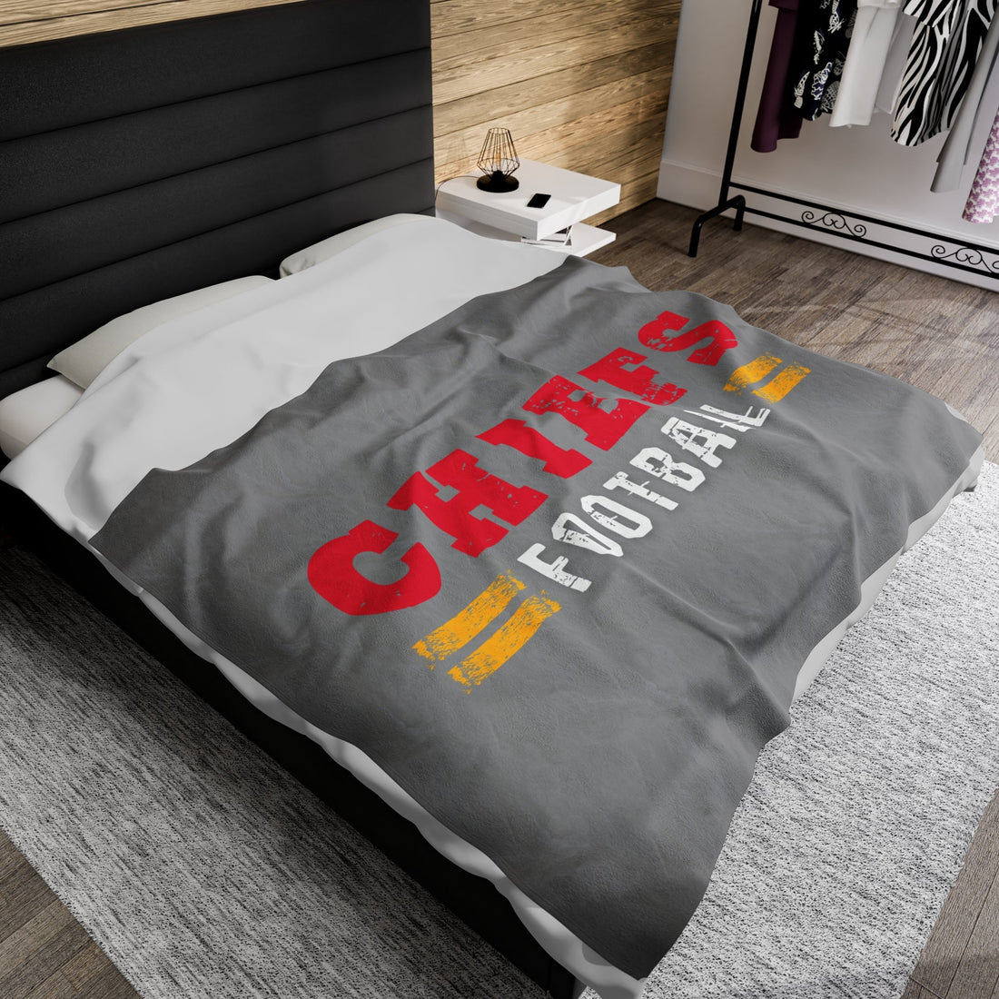 Chiefs Football Velveteen Plush Blanket - All Over Prints - Positively Sassy - Chiefs Football Velveteen Plush Blanket