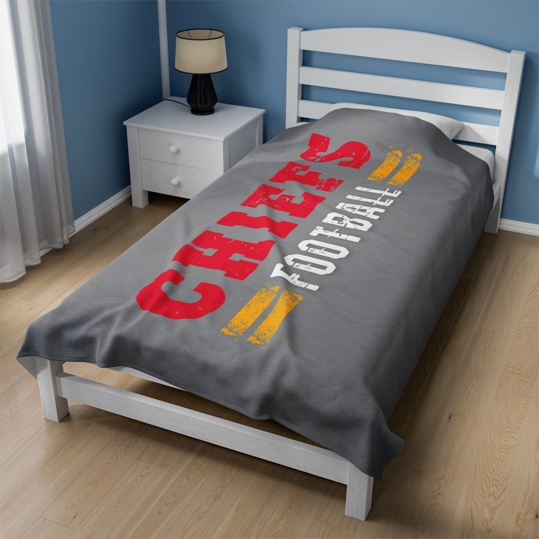 Chiefs Football Velveteen Plush Blanket - All Over Prints - Positively Sassy - Chiefs Football Velveteen Plush Blanket