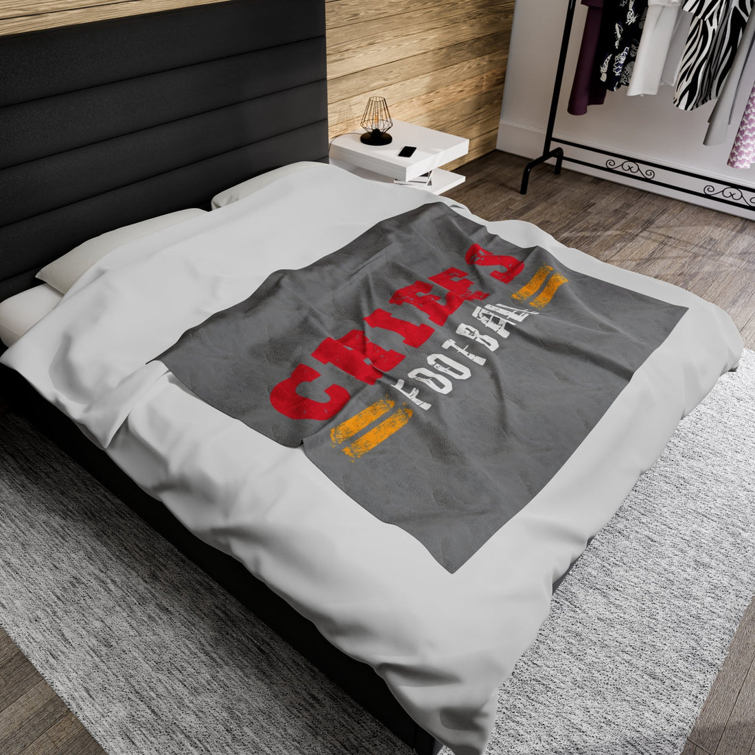 Chiefs Football Velveteen Plush Blanket - All Over Prints - Positively Sassy - Chiefs Football Velveteen Plush Blanket