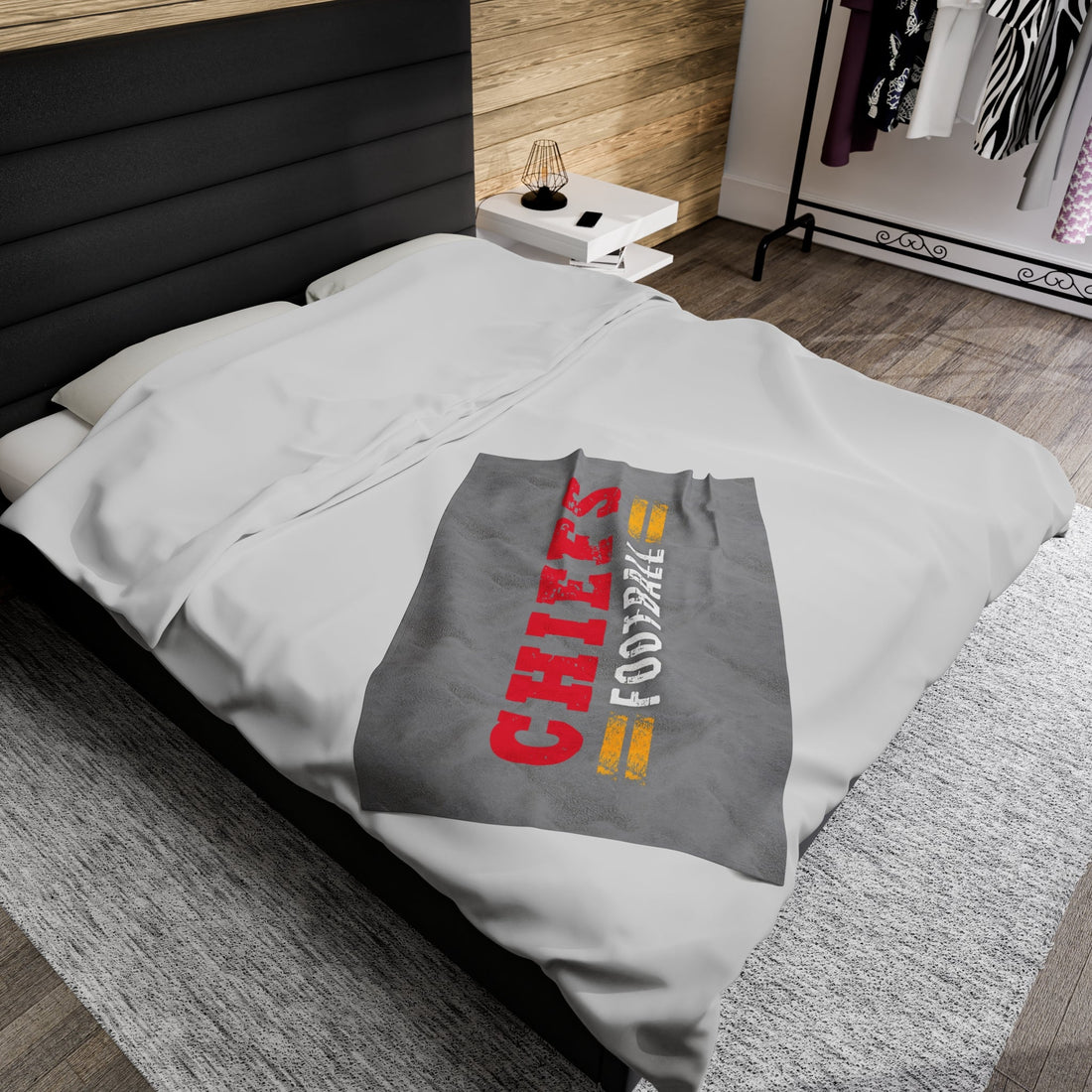 Chiefs Football Velveteen Plush Blanket - All Over Prints - Positively Sassy - Chiefs Football Velveteen Plush Blanket