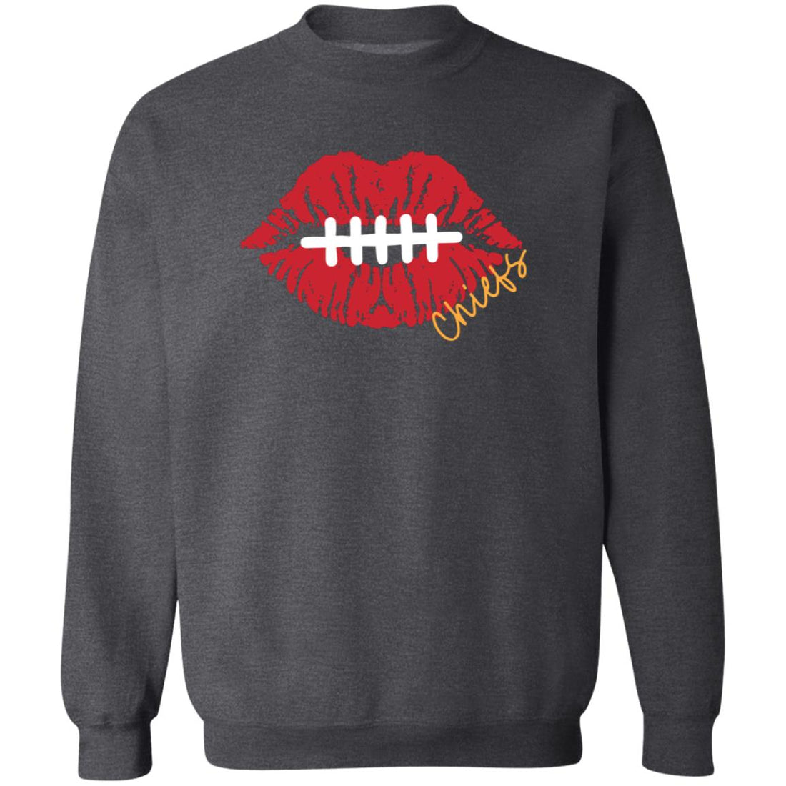 Chiefs Kiss Crewneck Sweatshirt - Sweatshirts - Positively Sassy - Chiefs Kiss Crewneck Sweatshirt