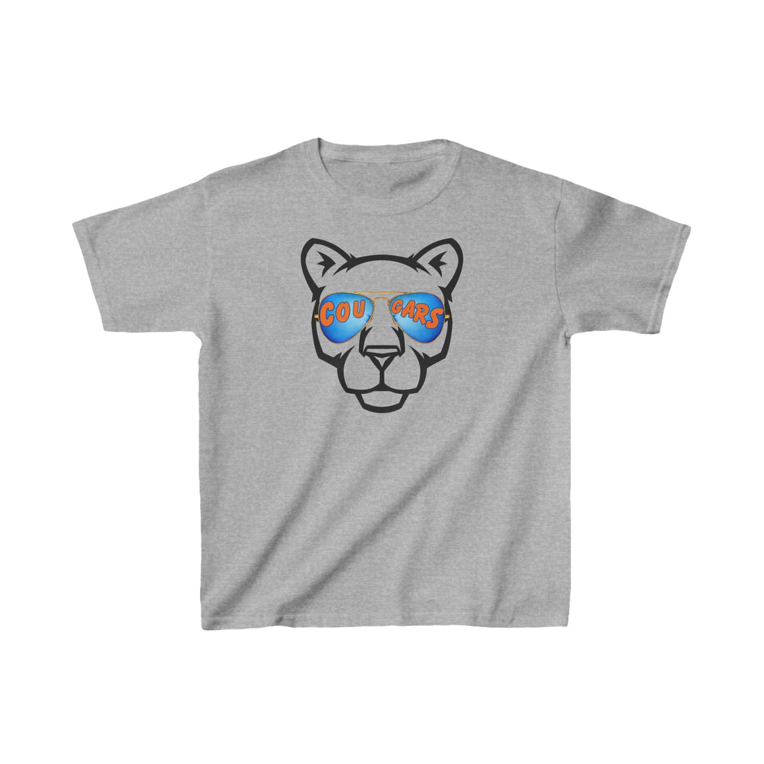 Cougar Glasses - Kids Heavy Cotton™ Tee - Kids clothes - Positively Sassy - Cougar Glasses - Kids Heavy Cotton™ Tee