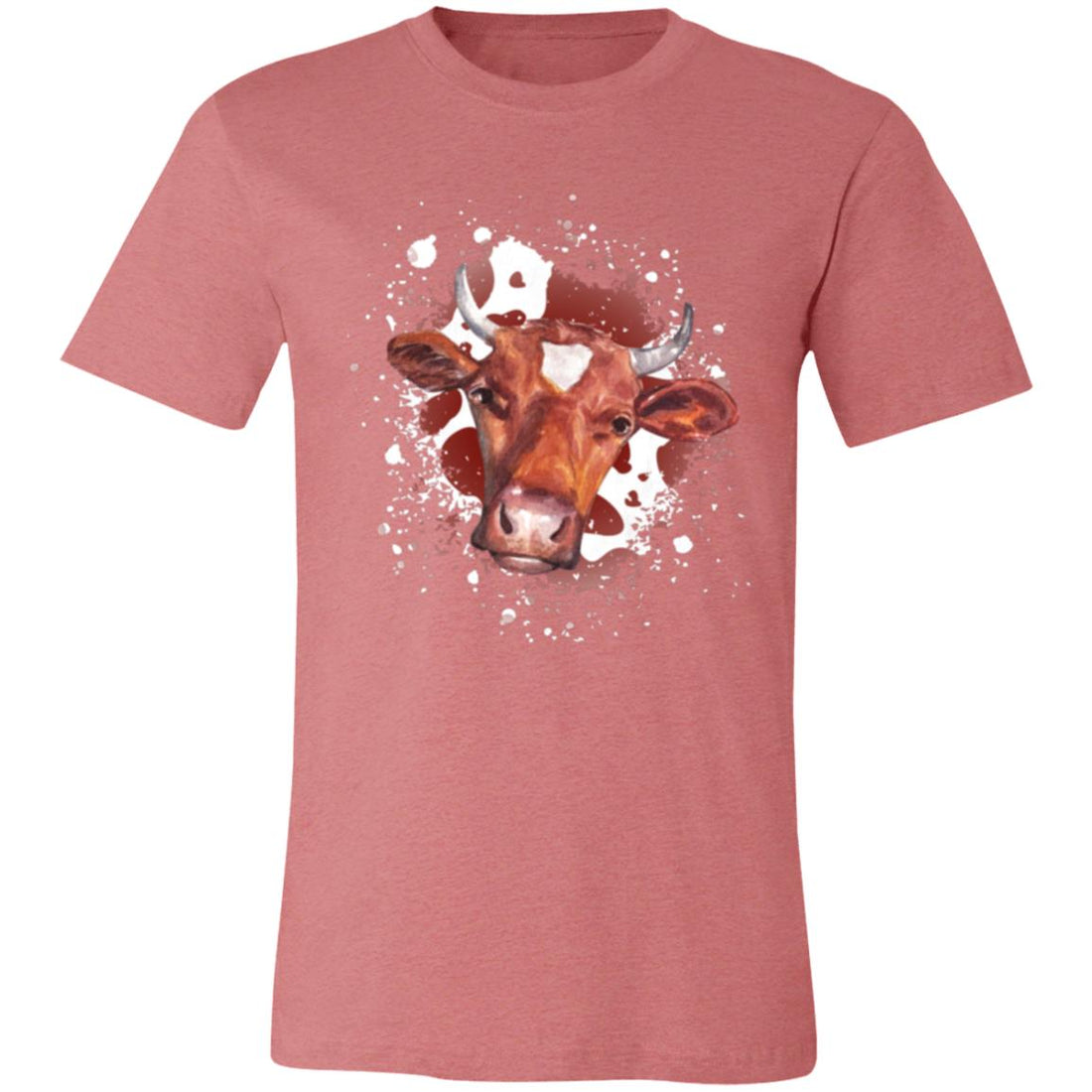 Cow Head Bella Short - Sleeve T-Shirt - T-Shirts - Positively Sassy - Cow Head Bella Short - Sleeve T-Shirt