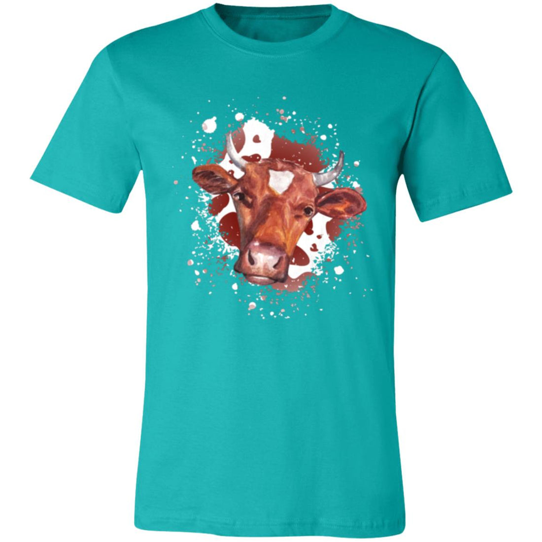 Cow Head Bella Short - Sleeve T-Shirt - T-Shirts - Positively Sassy - Cow Head Bella Short - Sleeve T-Shirt