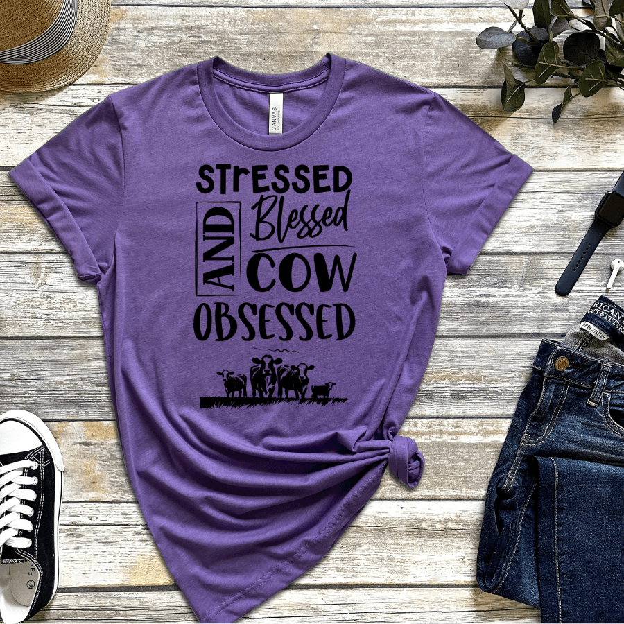 Cow Obsessed Short - Sleeve T-Shirt - T-Shirts - Positively Sassy - Cow Obsessed Short - Sleeve T-Shirt