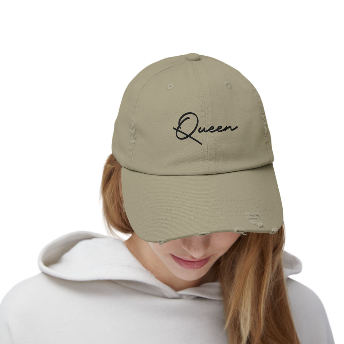 Distressed Queen Cap (DTF Print) - Stylish Unisex Baseball Hat - Hats - Positively Sassy - Distressed Queen Cap (DTF Print) - Stylish Unisex Baseball Hat