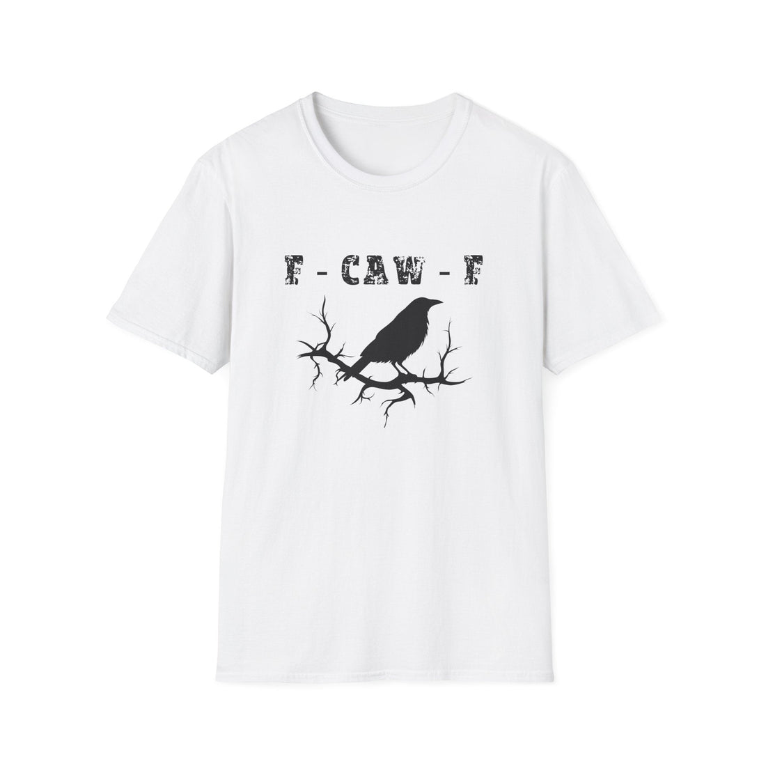 E - Caw - E Crow Unisex Softstyle T-Shirt - Trendy Graphic Tee for Nature Lovers - T-Shirt - Positively Sassy - E - Caw - E Crow Unisex Softstyle T-Shirt - Trendy Graphic Tee for Nature Lovers