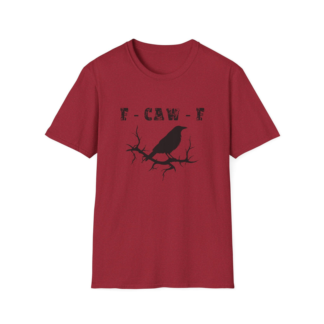 E - Caw - E Crow Unisex Softstyle T-Shirt - Trendy Graphic Tee for Nature Lovers - T-Shirt - Positively Sassy - E - Caw - E Crow Unisex Softstyle T-Shirt - Trendy Graphic Tee for Nature Lovers