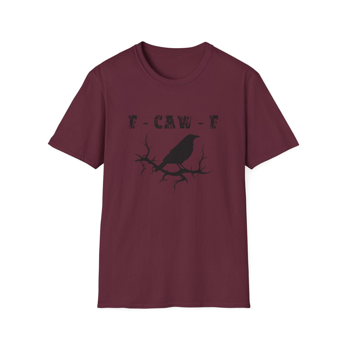 E - Caw - E Crow Unisex Softstyle T-Shirt - Trendy Graphic Tee for Nature Lovers - T-Shirt - Positively Sassy - E - Caw - E Crow Unisex Softstyle T-Shirt - Trendy Graphic Tee for Nature Lovers