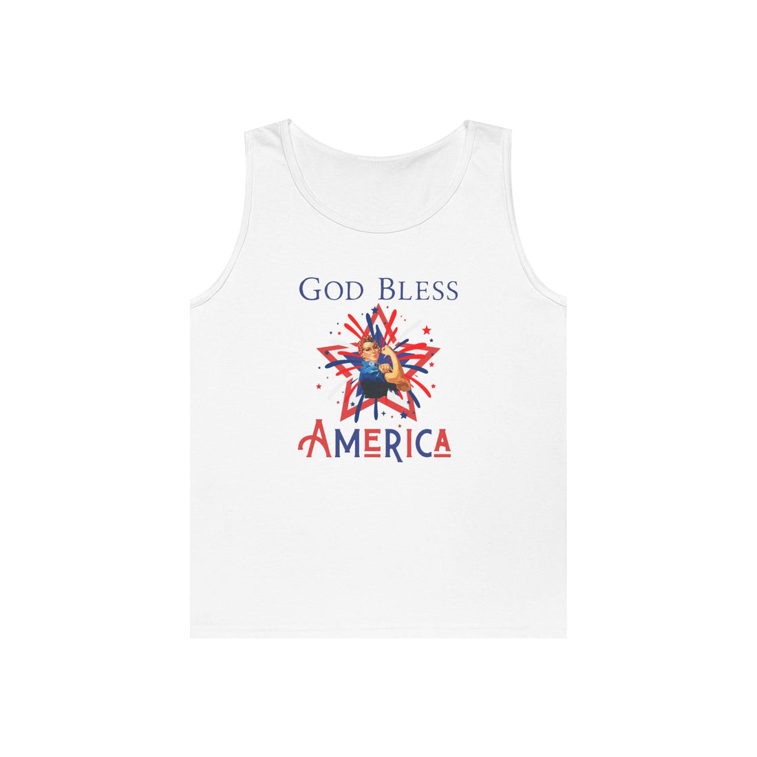 God Bless America Tank Top, Patriotic Unisex Cotton Sleeveless Tee, July 4th Outfit, Summer Wear, Independence Day Gift - Tank Top - Positively Sassy - God Bless America Tank Top, Patriotic Unisex Cotton Sleeveless Tee, July 4th Outfit, Summer Wear, Independence Day Gift