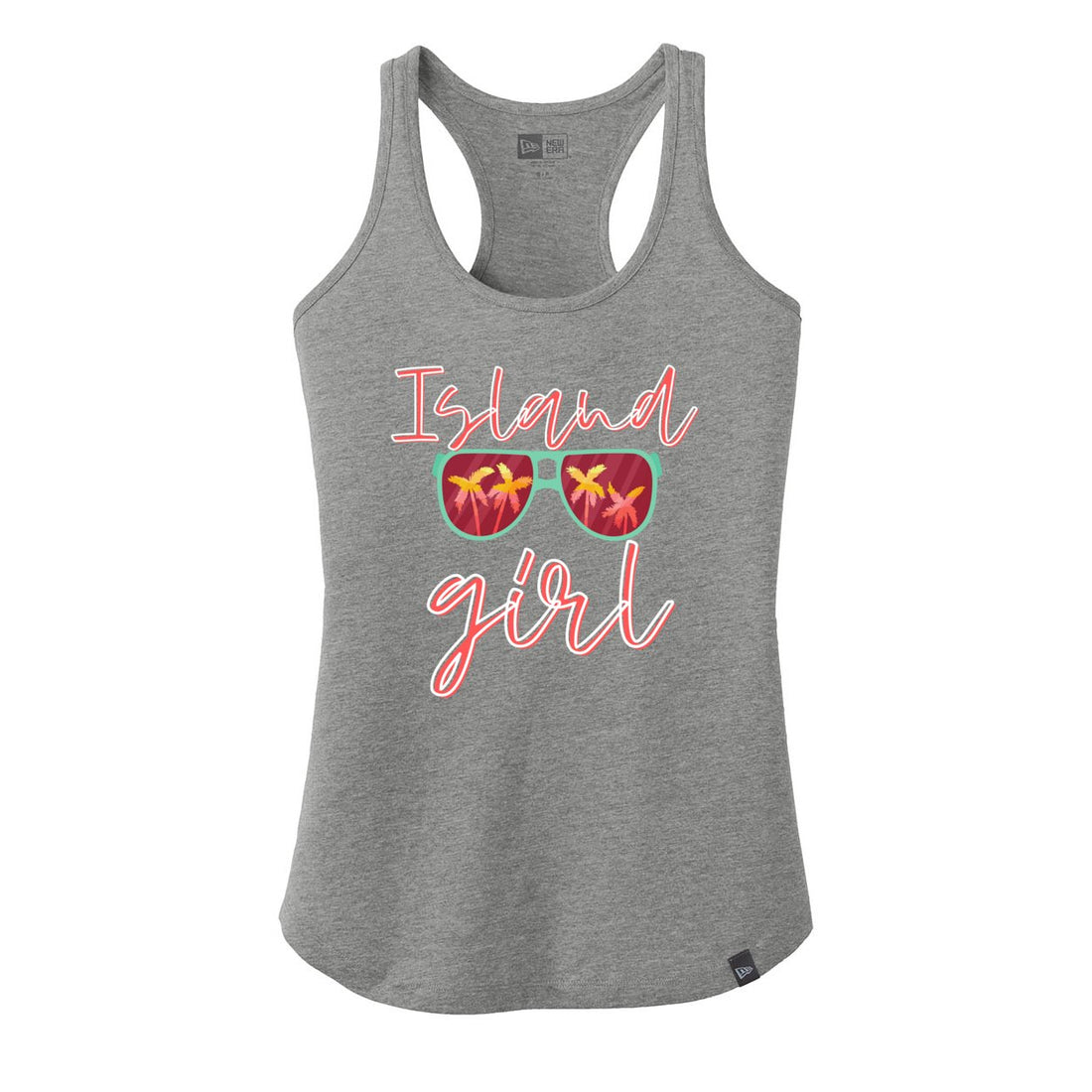 Island Girl New Era Ladies Heritage Blend Racerback Tank. LNEA105 - Tank Tops - Positively Sassy - Island Girl New Era Ladies Heritage Blend Racerback Tank. LNEA105