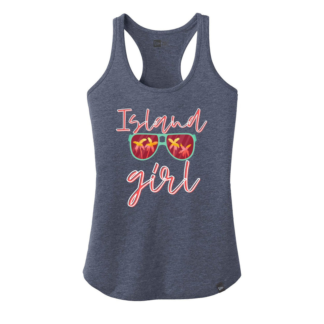 Island Girl New Era Ladies Heritage Blend Racerback Tank. LNEA105 - Tank Tops - Positively Sassy - Island Girl New Era Ladies Heritage Blend Racerback Tank. LNEA105