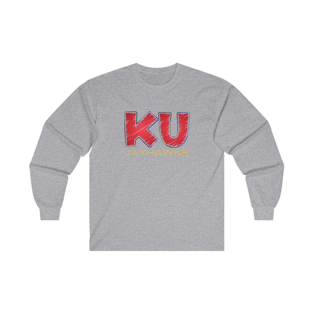 KU Scratch Unisex Ultra Cotton Long Sleeve Tee - Long - sleeve - Positively Sassy - KU Scratch Unisex Ultra Cotton Long Sleeve Tee