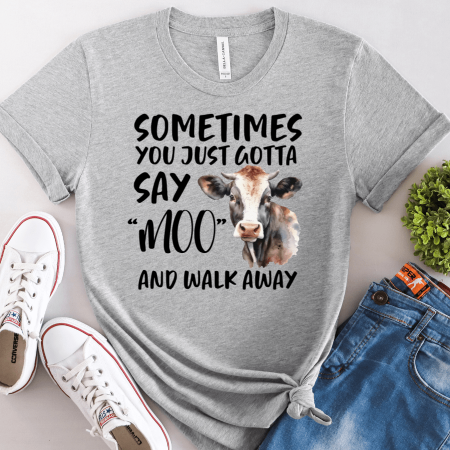 Moo and Walk Bella Short - Sleeve T-Shirt - T-Shirts - Positively Sassy - Moo and Walk Bella Short - Sleeve T-Shirt
