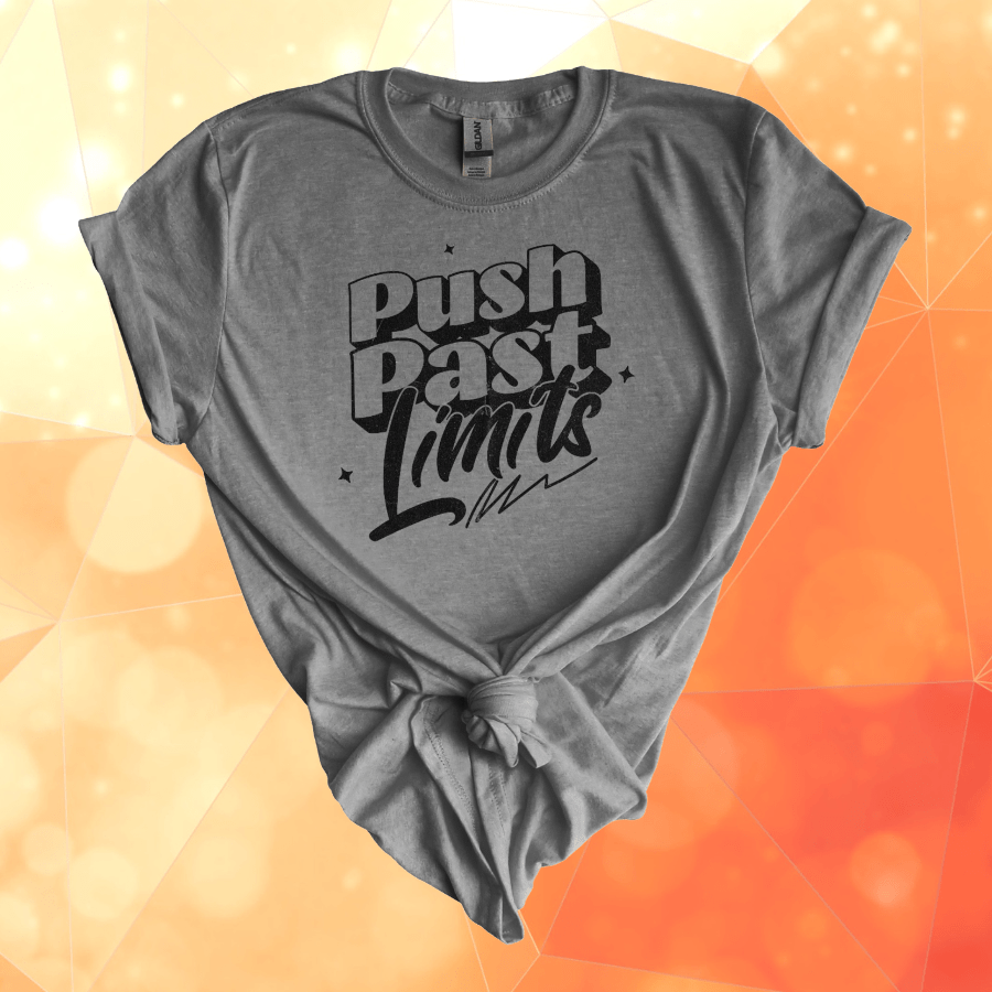 Motivational Unisex Softstyle T-Shirt - "Push Past Limits" - T-Shirt - Positively Sassy - Motivational Unisex Softstyle T-Shirt - "Push Past Limits"