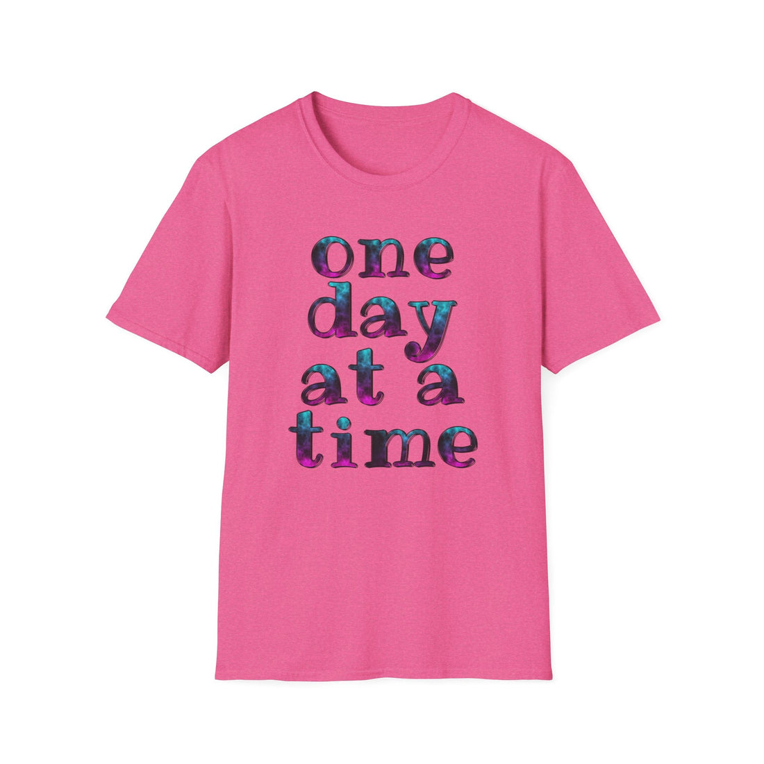 One Day Unisex Softstyle T-Shirt - 'One Day at a Time' Motivational Tee - T-Shirt - Positively Sassy - One Day Unisex Softstyle T-Shirt - 'One Day at a Time' Motivational Tee