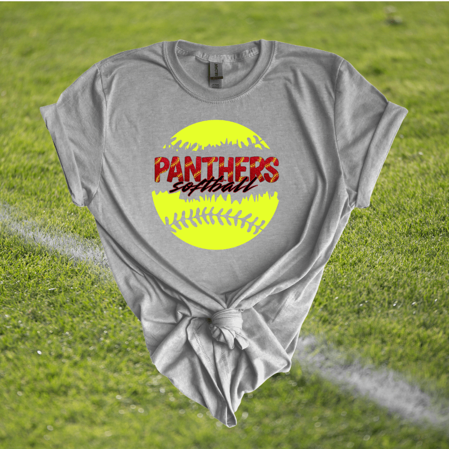 Panthers Softball Split T-Shirt - T-Shirts - Positively Sassy - Panthers Softball Split T-Shirt