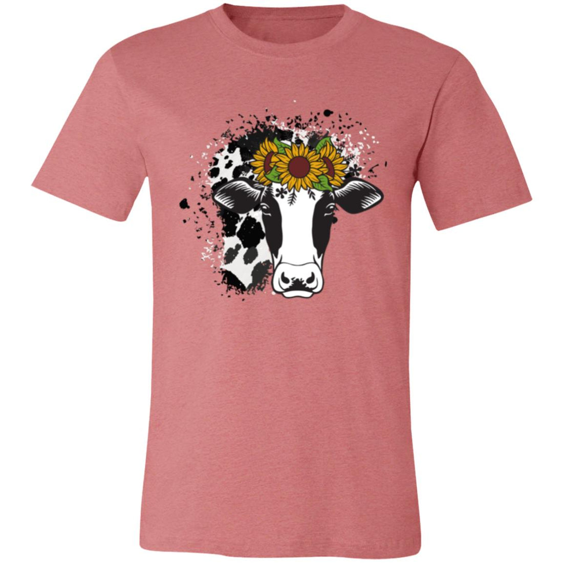 Sunflower Cow Bella Short - Sleeve T-Shirt - T-Shirts - Positively Sassy - Sunflower Cow Bella Short - Sleeve T-Shirt