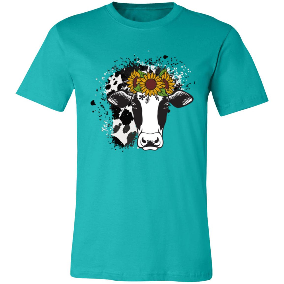 Sunflower Cow Bella Short - Sleeve T-Shirt - T-Shirts - Positively Sassy - Sunflower Cow Bella Short - Sleeve T-Shirt
