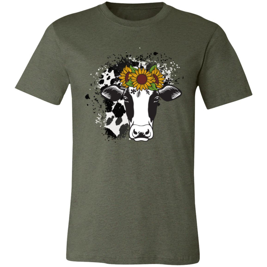 Sunflower Cow Bella Short - Sleeve T-Shirt - T-Shirts - Positively Sassy - Sunflower Cow Bella Short - Sleeve T-Shirt