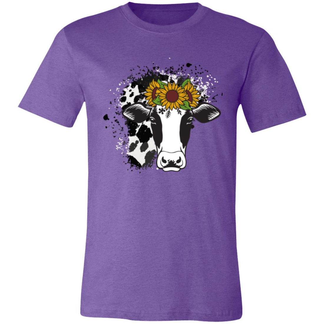 Sunflower Cow Bella Short - Sleeve T-Shirt - T-Shirts - Positively Sassy - Sunflower Cow Bella Short - Sleeve T-Shirt