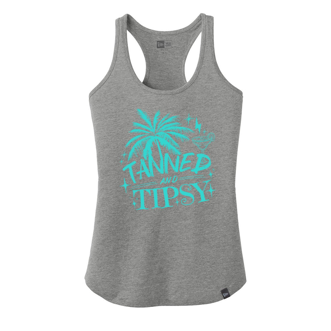 Tanned and Tipsy New Era Ladies Heritage Blend Racerback Tank. LNEA105 - Tank Tops - Positively Sassy - Tanned and Tipsy New Era Ladies Heritage Blend Racerback Tank. LNEA105