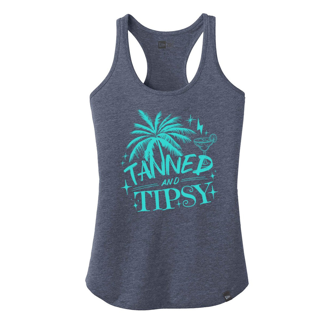 Tanned and Tipsy New Era Ladies Heritage Blend Racerback Tank. LNEA105 - Tank Tops - Positively Sassy - Tanned and Tipsy New Era Ladies Heritage Blend Racerback Tank. LNEA105