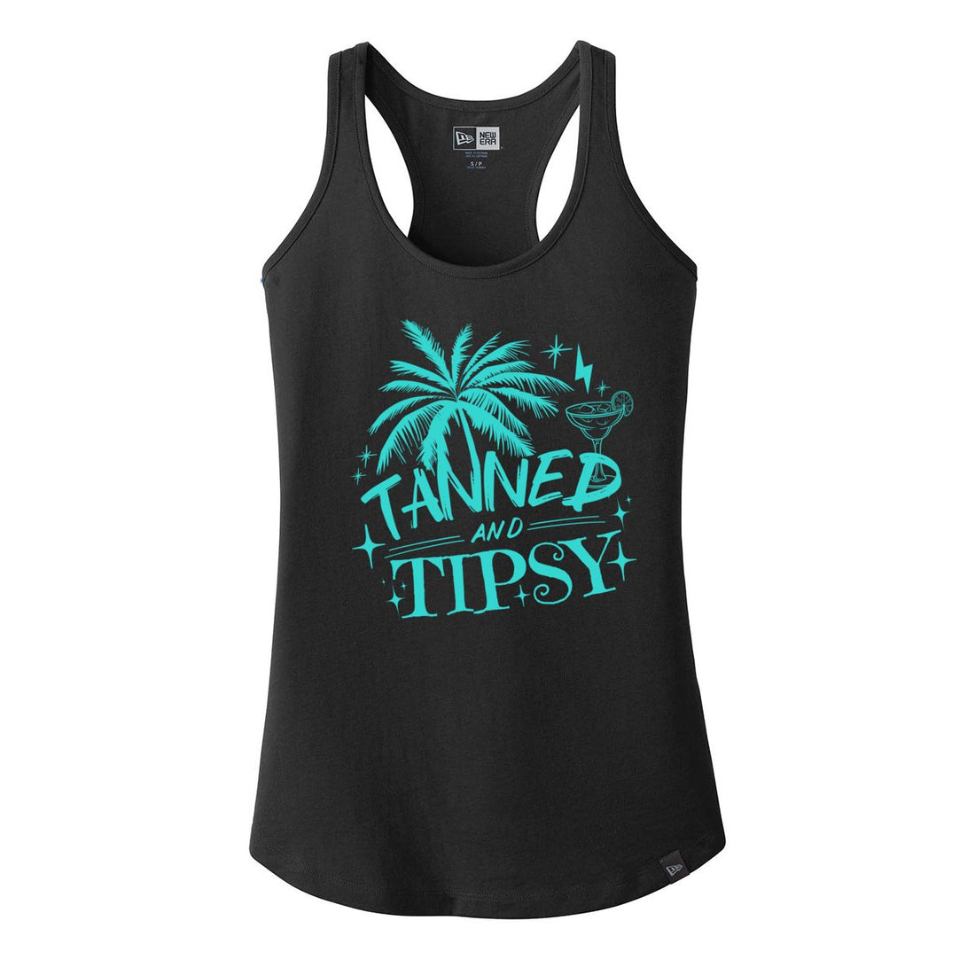Tanned and Tipsy New Era Ladies Heritage Blend Racerback Tank. LNEA105 - Tank Tops - Positively Sassy - Tanned and Tipsy New Era Ladies Heritage Blend Racerback Tank. LNEA105