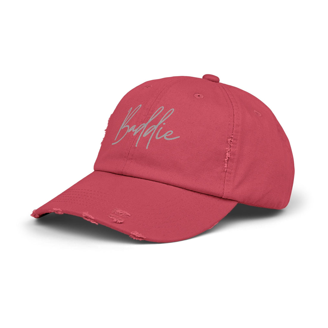 Trendy Unisex Distressed Cap (DTF Print) - 'Baddie' Style for Casual Fashion - Hats - Positively Sassy - Trendy Unisex Distressed Cap (DTF Print) - 'Baddie' Style for Casual Fashion