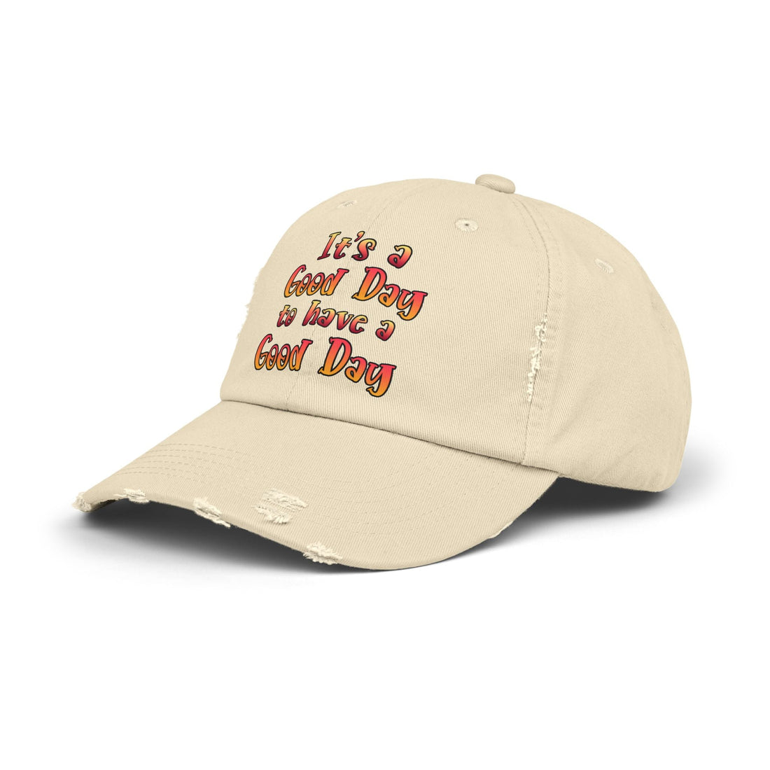 Unisex Distressed Cap (DTF Print) - "It's a Good Day to Have a Good Day" - Hats - Positively Sassy - Unisex Distressed Cap (DTF Print) - "It's a Good Day to Have a Good Day"