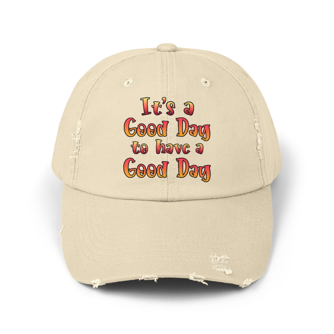 Unisex Distressed Cap (DTF Print) - "It's a Good Day to Have a Good Day" - Hats - Positively Sassy - Unisex Distressed Cap (DTF Print) - "It's a Good Day to Have a Good Day"