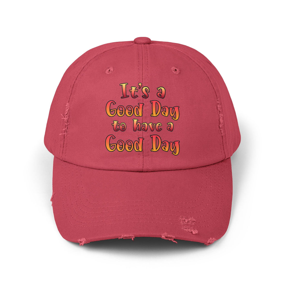 Unisex Distressed Cap (DTF Print) - "It's a Good Day to Have a Good Day" - Hats - Positively Sassy - Unisex Distressed Cap (DTF Print) - "It's a Good Day to Have a Good Day"
