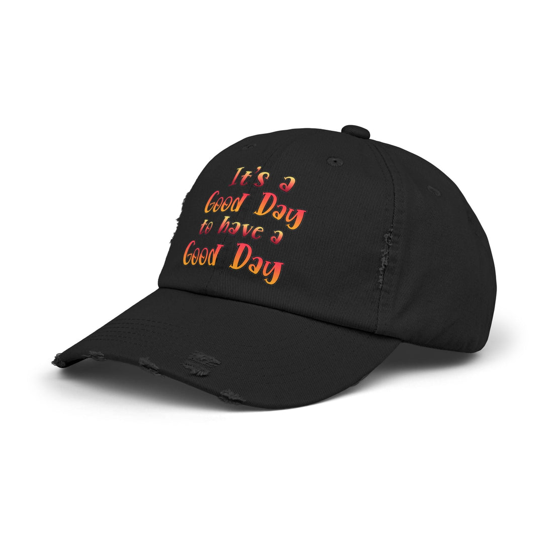 Unisex Distressed Cap (DTF Print) - "It's a Good Day to Have a Good Day" - Hats - Positively Sassy - Unisex Distressed Cap (DTF Print) - "It's a Good Day to Have a Good Day"