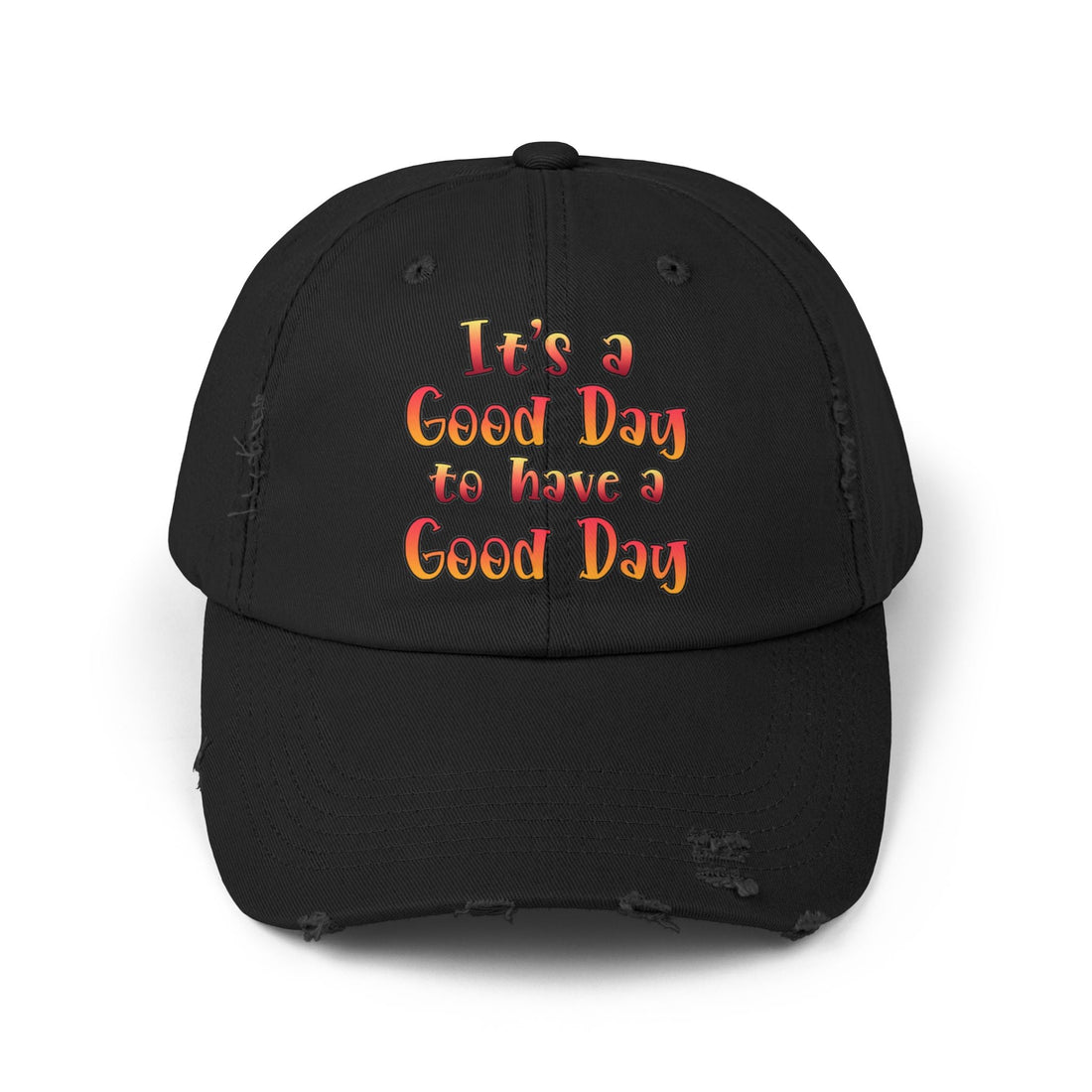 Unisex Distressed Cap (DTF Print) - "It's a Good Day to Have a Good Day" - Hats - Positively Sassy - Unisex Distressed Cap (DTF Print) - "It's a Good Day to Have a Good Day"