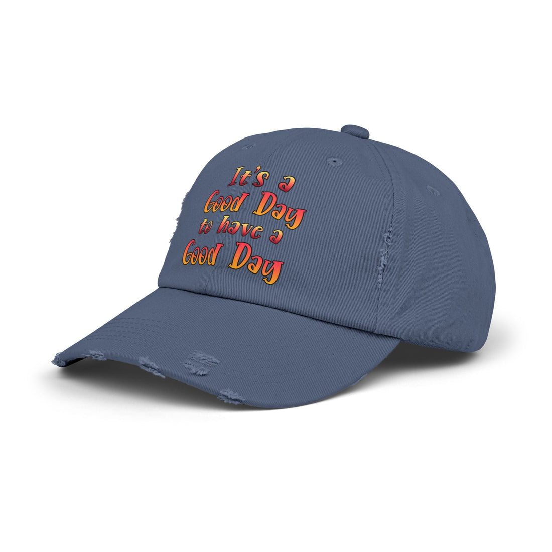 Unisex Distressed Cap (DTF Print) - "It's a Good Day to Have a Good Day" - Hats - Positively Sassy - Unisex Distressed Cap (DTF Print) - "It's a Good Day to Have a Good Day"