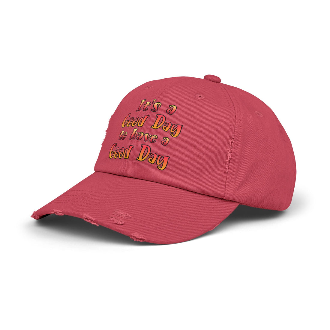 Unisex Distressed Cap (DTF Print) - "It's a Good Day to Have a Good Day" - Hats - Positively Sassy - Unisex Distressed Cap (DTF Print) - "It's a Good Day to Have a Good Day"