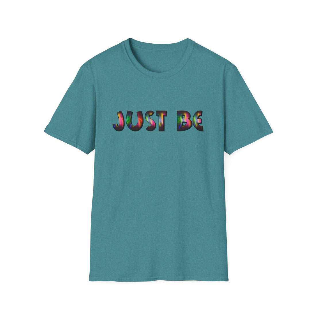 Unisex Softstyle T-Shirt - 'Just Be' Rainbow Graphic Tee - T-Shirt - Positively Sassy - Unisex Softstyle T-Shirt - 'Just Be' Rainbow Graphic Tee