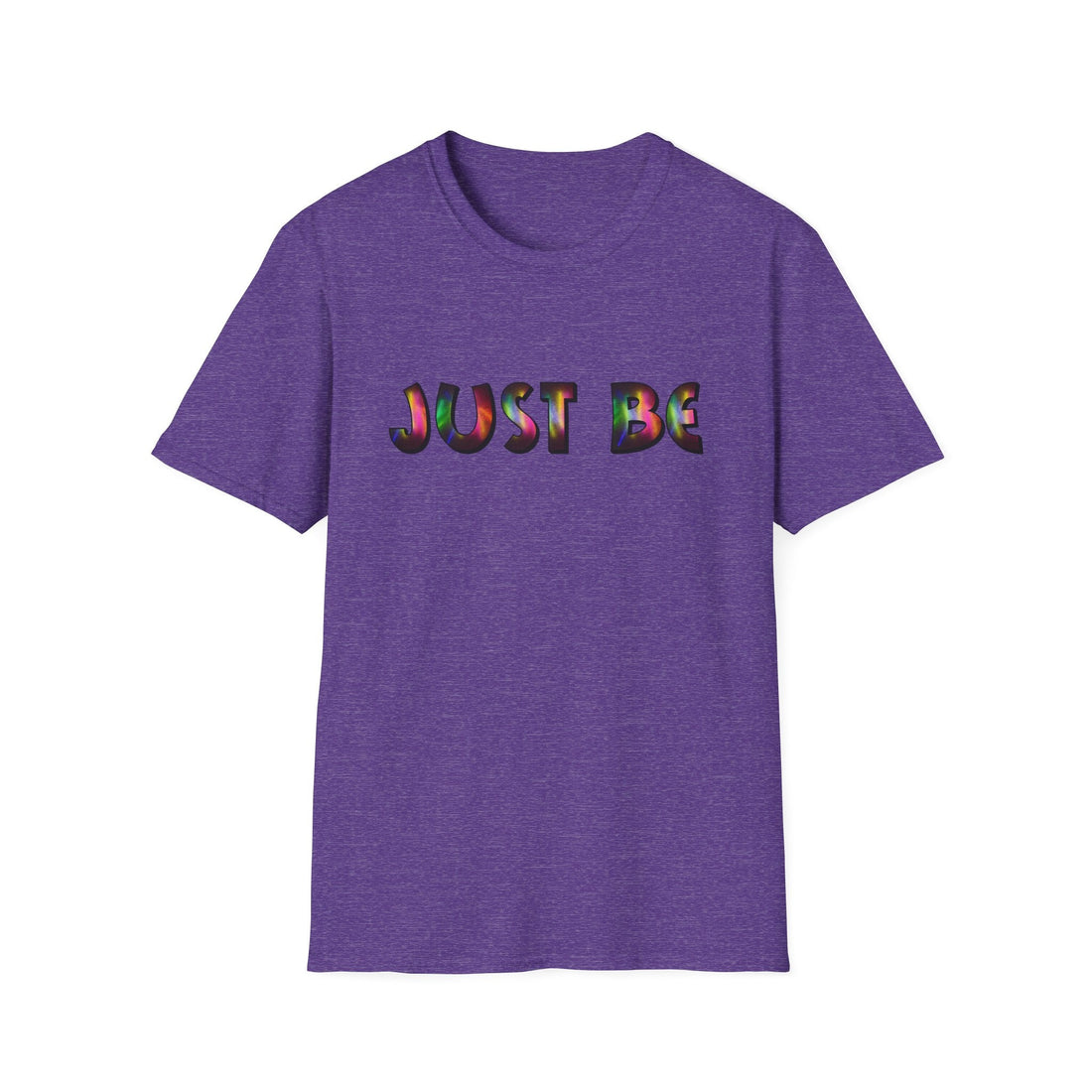 Unisex Softstyle T-Shirt - 'Just Be' Rainbow Graphic Tee - T-Shirt - Positively Sassy - Unisex Softstyle T-Shirt - 'Just Be' Rainbow Graphic Tee