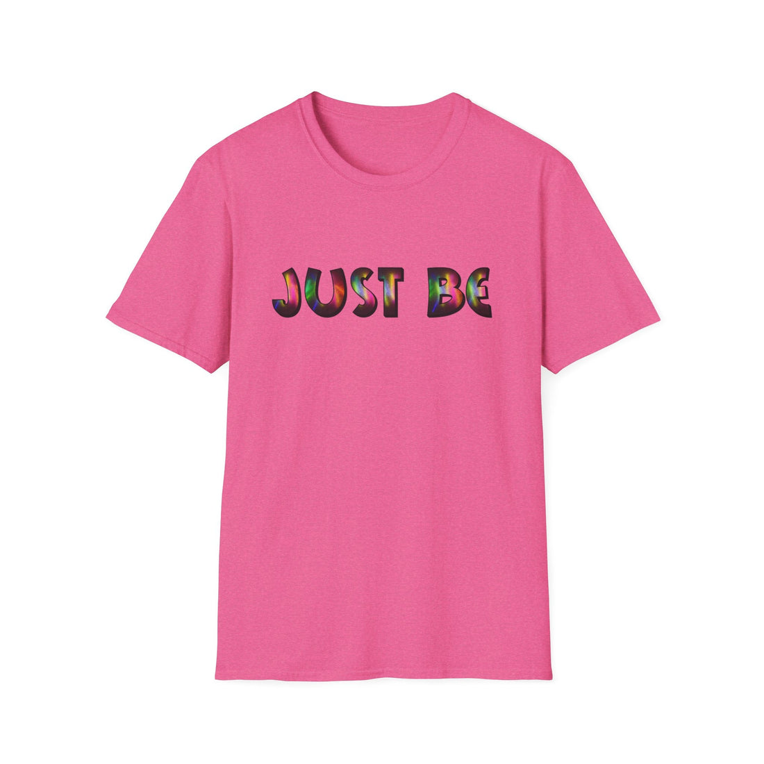 Unisex Softstyle T-Shirt - 'Just Be' Rainbow Graphic Tee - T-Shirt - Positively Sassy - Unisex Softstyle T-Shirt - 'Just Be' Rainbow Graphic Tee